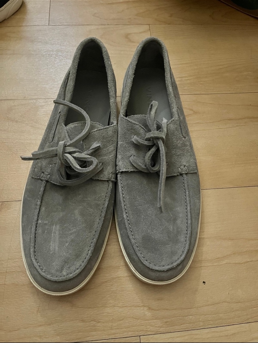 Men's Gray Suede Lace Moccasin Casual Shoes